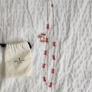 Kate Spade Vibrant Pink and Gold Jewelry Set